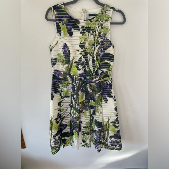Tommy Hilfiger Women's Floral-Print Fit & Flare Dress (6, Green/Multi) - Picture 1 of 7